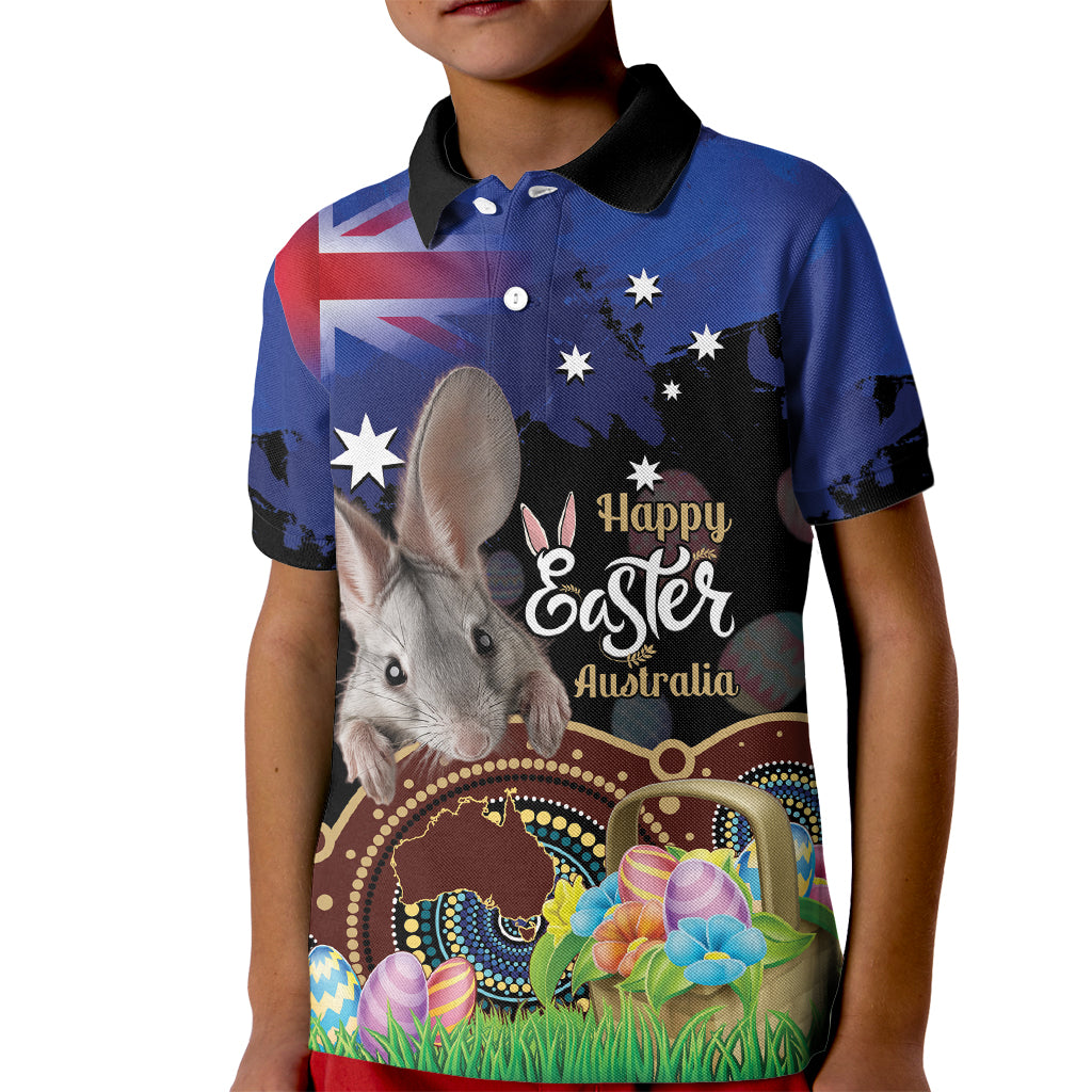 Personalised Australia Easter Day Kid Polo Shirt Aussie Bilby Aboriginal Art