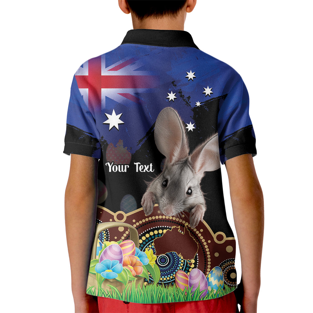 Personalised Australia Easter Day Kid Polo Shirt Aussie Bilby Aboriginal Art