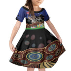 Personalised Australia Easter Day Kid Short Sleeve Dress Aussie Bilby Aboriginal Art