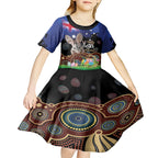 Personalised Australia Easter Day Kid Short Sleeve Dress Aussie Bilby Aboriginal Art