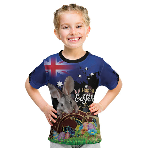 Personalised Australia Easter Day Kid T Shirt Aussie Bilby Aboriginal Art