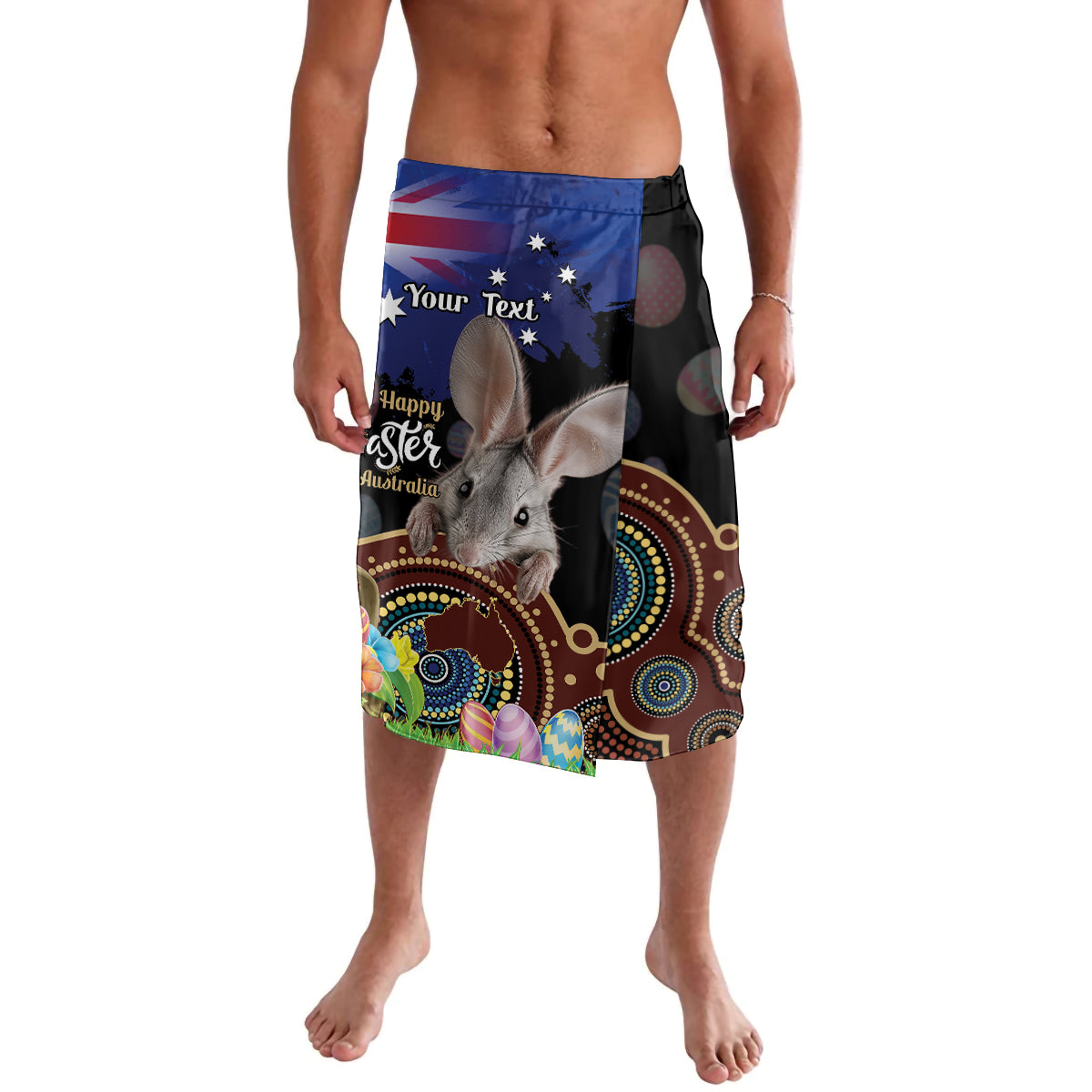 Personalised Australia Easter Day Lavalava Aussie Bilby Aboriginal Art