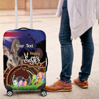 Personalised Australia Easter Day Luggage Cover Aussie Bilby Aboriginal Art
