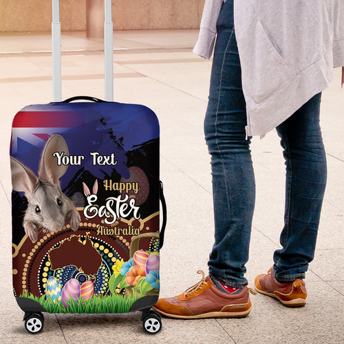 Personalised Australia Easter Day Luggage Cover Aussie Bilby Aboriginal Art