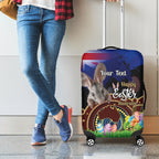 Personalised Australia Easter Day Luggage Cover Aussie Bilby Aboriginal Art