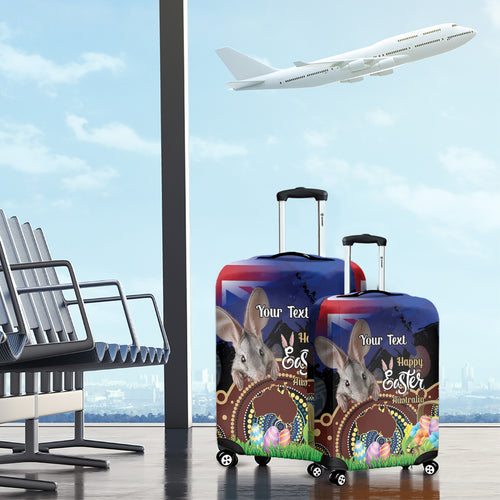 Personalised Australia Easter Day Luggage Cover Aussie Bilby Aboriginal Art