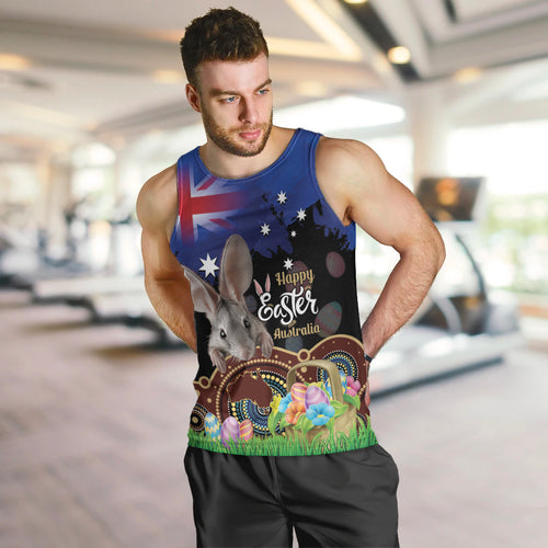 Personalised Australia Easter Day Men Tank Top Aussie Bilby Aboriginal Art