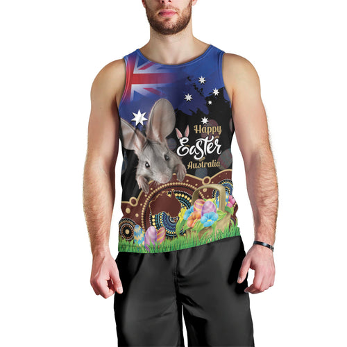 Personalised Australia Easter Day Men Tank Top Aussie Bilby Aboriginal Art