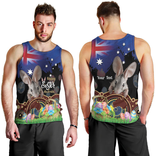 Personalised Australia Easter Day Men Tank Top Aussie Bilby Aboriginal Art