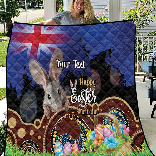 Personalised Australia Easter Day Quilt Aussie Bilby Aboriginal Art