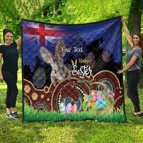Personalised Australia Easter Day Quilt Aussie Bilby Aboriginal Art