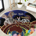 Personalised Australia Easter Day Round Carpet Aussie Bilby Aboriginal Art