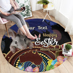 Personalised Australia Easter Day Round Carpet Aussie Bilby Aboriginal Art