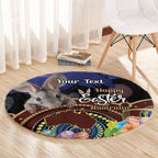 Personalised Australia Easter Day Round Carpet Aussie Bilby Aboriginal Art