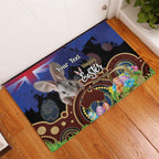 Personalised Australia Easter Day Rubber Doormat Aussie Bilby Aboriginal Art