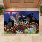 Personalised Australia Easter Day Rubber Doormat Aussie Bilby Aboriginal Art