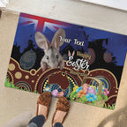 Personalised Australia Easter Day Rubber Doormat Aussie Bilby Aboriginal Art