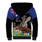 Personalised Australia Easter Day Sherpa Hoodie Aussie Bilby Aboriginal Art