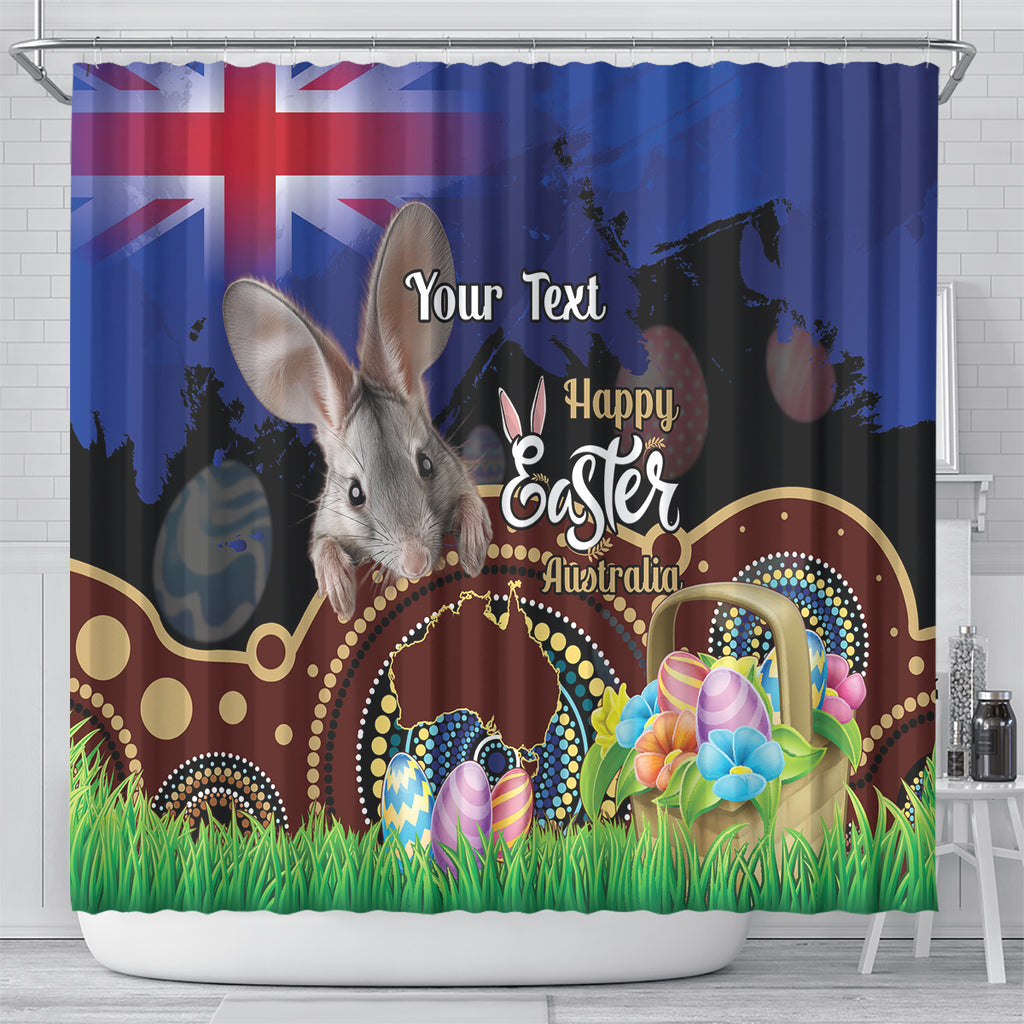 Personalised Australia Easter Day Shower Curtain Aussie Bilby Aboriginal Art
