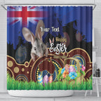 Personalised Australia Easter Day Shower Curtain Aussie Bilby Aboriginal Art