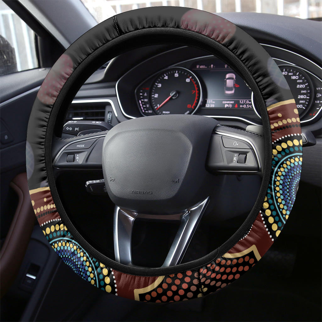 Personalised Australia Easter Day Steering Wheel Cover Aussie Bilby Aboriginal Art