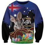 Personalised Australia Easter Day Sweatshirt Aussie Bilby Aboriginal Art