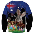 Personalised Australia Easter Day Sweatshirt Aussie Bilby Aboriginal Art