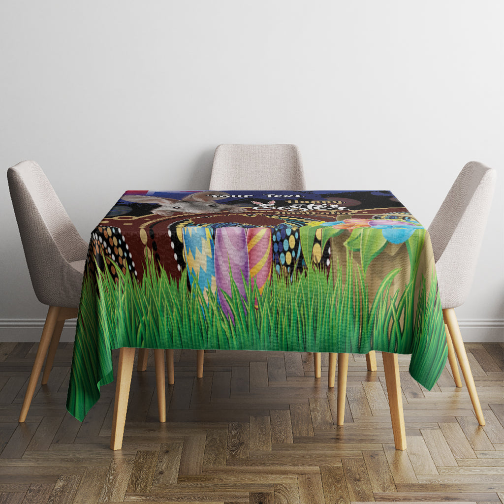 Personalised Australia Easter Day Tablecloth Aussie Bilby Aboriginal Art