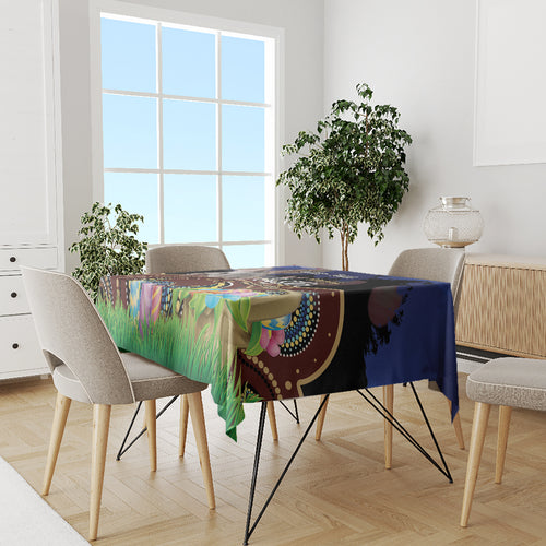 Personalised Australia Easter Day Tablecloth Aussie Bilby Aboriginal Art