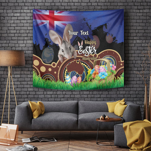 Personalised Australia Easter Day Tapestry Aussie Bilby Aboriginal Art