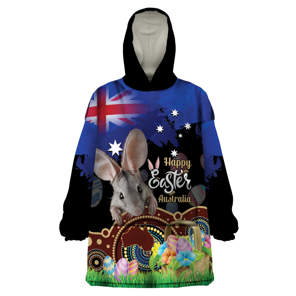 Personalised Australia Easter Day Wearable Blanket Hoodie Aussie Bilby Aboriginal Art
