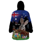 Personalised Australia Easter Day Wearable Blanket Hoodie Aussie Bilby Aboriginal Art