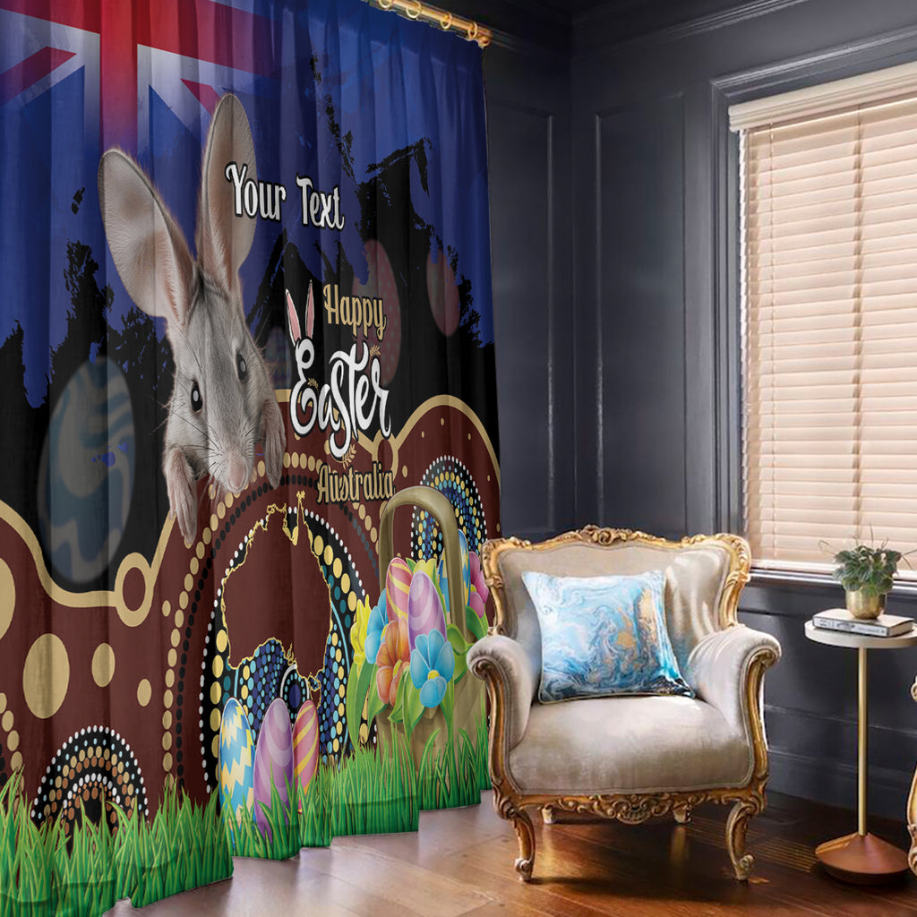 Personalised Australia Easter Day Window Curtain Aussie Bilby Aboriginal Art