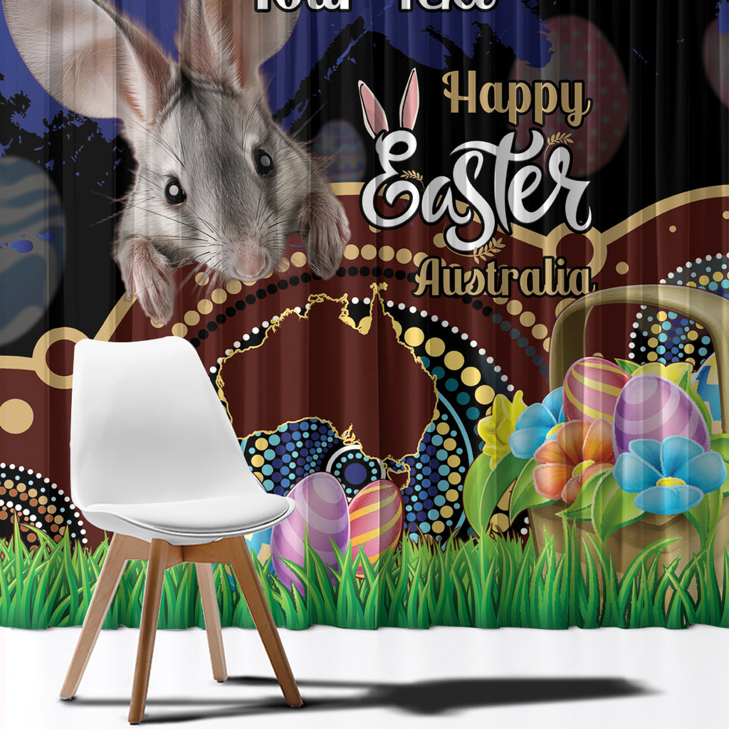 Personalised Australia Easter Day Window Curtain Aussie Bilby Aboriginal Art