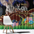 Personalised Australia Easter Day Window Curtain Aussie Bilby Aboriginal Art