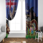 Personalised Australia Easter Day Window Curtain Aussie Bilby Aboriginal Art
