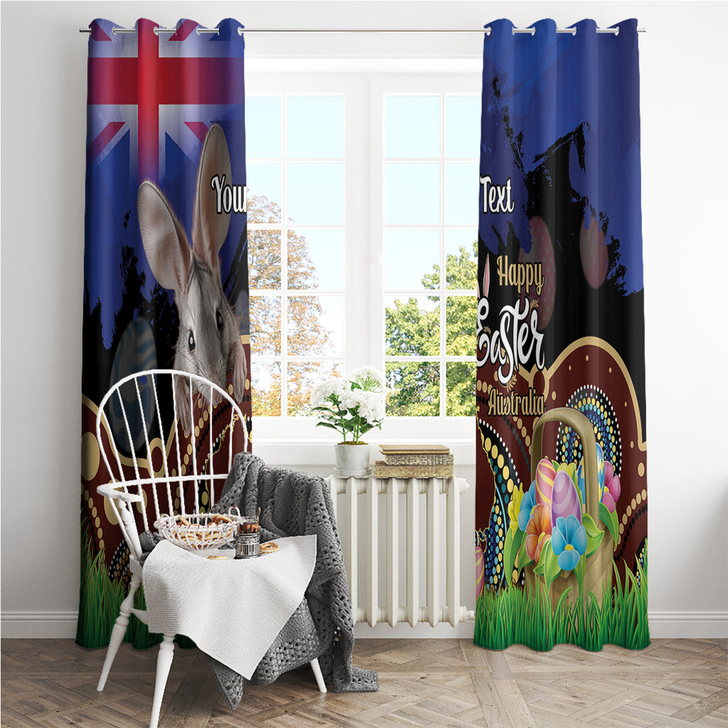 Personalised Australia Easter Day Window Curtain Aussie Bilby Aboriginal Art