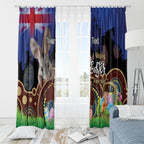 Personalised Australia Easter Day Window Curtain Aussie Bilby Aboriginal Art