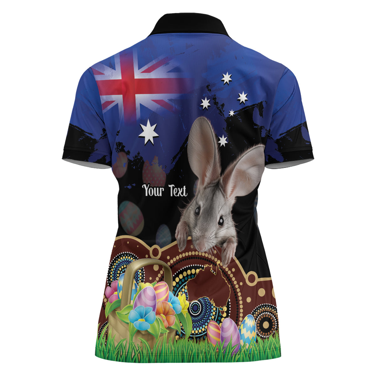 Personalised Australia Easter Day Women Polo Shirt Aussie Bilby Aboriginal Art