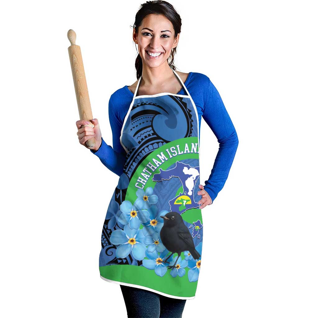 New Zealand Chatham Islands Apron Wharekauri Forget Me Not With Black Robin - Aussie Hoodie