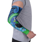 New Zealand Chatham Islands Arm Sleeves Wharekauri Forget Me Not With Black Robin - Aussie Hoodie
