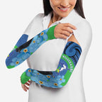 New Zealand Chatham Islands Arm Sleeves Wharekauri Forget Me Not With Black Robin - Aussie Hoodie