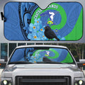 New Zealand Chatham Islands Auto Sun Shade Wharekauri Forget Me Not With Black Robin - Aussie Hoodie