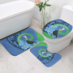 New Zealand Chatham Islands Bathroom Set Wharekauri Forget Me Not With Black Robin - Aussie Hoodie