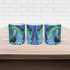 New Zealand Chatham Islands Ceramic Mug Wharekauri Forget Me Not With Black Robin - Aussie Hoodie