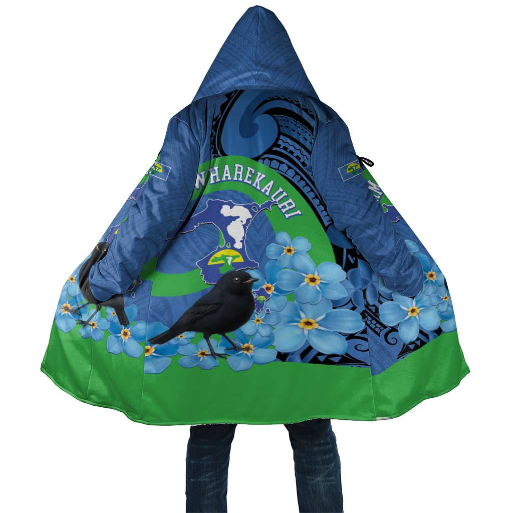 New Zealand Chatham Islands Cloak Wharekauri Forget Me Not With Black Robin - Aussie Hoodie
