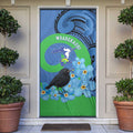 New Zealand Chatham Islands Door Cover Wharekauri Forget Me Not With Black Robin - Aussie Hoodie