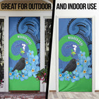 New Zealand Chatham Islands Door Cover Wharekauri Forget Me Not With Black Robin - Aussie Hoodie
