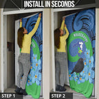 New Zealand Chatham Islands Door Cover Wharekauri Forget Me Not With Black Robin - Aussie Hoodie