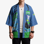 New Zealand Chatham Islands Kimono Wharekauri Forget Me Not With Black Robin - Aussie Hoodie
